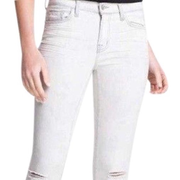 J Brand Denim - J Brand White Distressed Acid Wash Skinny Jeans